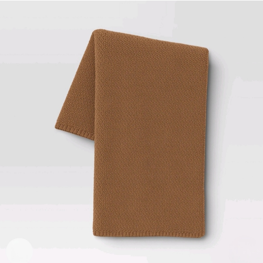 Threshold Oversized Recycled Knit Throw Blanket Brown